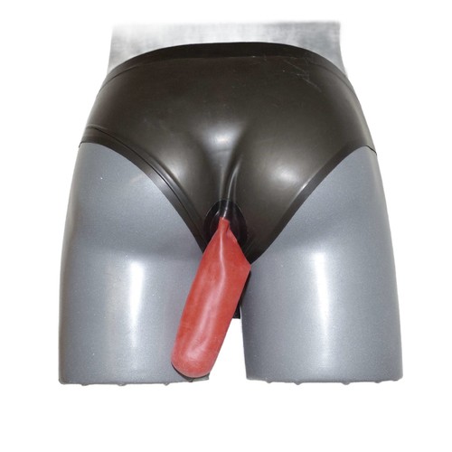 Latex Slip mit Analkondom und Penisschaft - 0,4 mm Hand Size:M(3469) - Bild 3 von 5