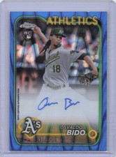 2024 Topps Chrome Osvaldo Bido #RA-OBI Rookie Autographs Blue Ray Wave Refractor