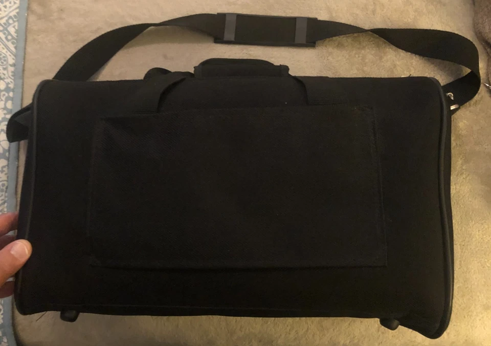 BOLSO DE VIAJE PIERRE CARDIN NEGRO DE LONA PARA LLEVAR GIMNASIO FIN DE SEMANA CORREAS DE HOMBRO/MANO Foto 2 de 3