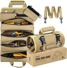 Tool Roll Up Bag, Waterproof Heavy Duty Tool Organizer for Men Women,