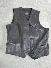 Vintage Yamaha Leather Vest Men’s Size Large Black Biker