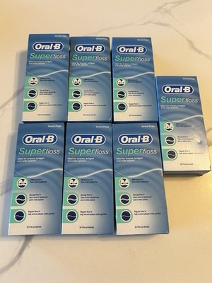 7 Packs: Oral-B Super Floss Pre-Cut Strands Mint 50ct/350 Total Dental Floss