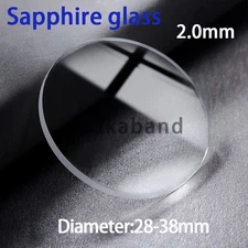 2.0mm Flat Sapphire Watch Crystal 28-38mm Round Watch Mineral Lens