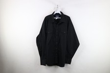 Vtg 90s Wrangler Mens 2XL XXL Western Cowboy Snap Button Collared Shirt Black