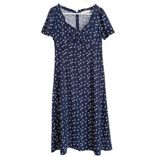 Loft Floral Babydoll Midi Dress Cottage Prairie Feminine Ditsy Floral Romantic