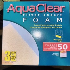 AquaClear 50 Foam Filter Inserts Aquarium Filter Replacement Media, 3-Pack A1394