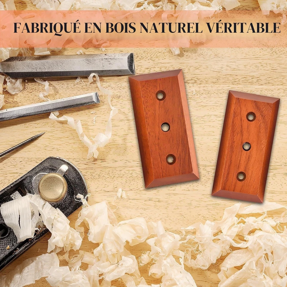 Supports muraux guitare DOMMI lot 4 crochets rotatifs bois - Photo 3/4
