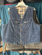VINTAGE CARHARTT 70S DENIM FLANNEL LINED VEST MENS XL EXCELLENT CONDITION