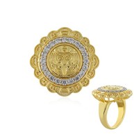 Cavill Zirkon Ring 0,32Ct Rundschliff 925Er Vergoldetes Silber Damen