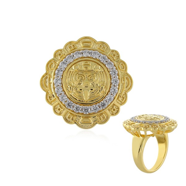 Cavill Zirkon Ring 0,32Ct Rundschliff 925Er Vergoldetes Silber Damen-image