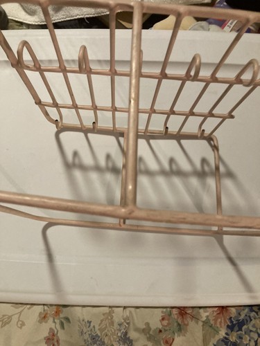 Vintage 1970s Rose Rubber Coated Wire Storage Dish Drying Rack Holds 10 Mugs - Picture 4 of 9