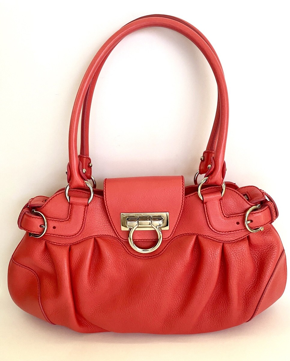 【関税&送料込】Salvatore Ferragamo Skin Pink Leather Mara 4 Salvatore Ferragamo 2way shoulder Tote Bag crossbody leather