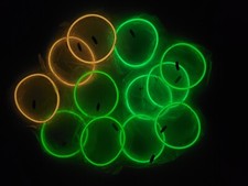 Set 12 vintage glow in the dark rubber bracelets individually packaged Rave