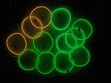 Set 12 vintage glow in the dark rubber bracelets individually packaged Rave 