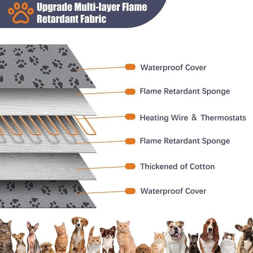 Pet Dog Cat Bunny Electric Heat Heated Heating Heater Pad Mat Blanket Bed AU - Picture 5 of 22