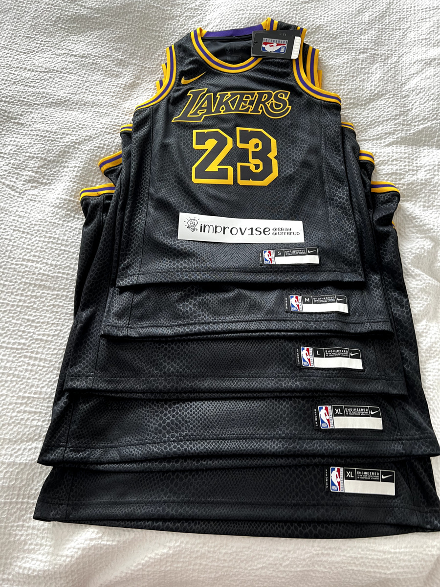 Nike LeBron James LA Lakers City Jersey Black Mamba Swingman Youth Size S M  L XL