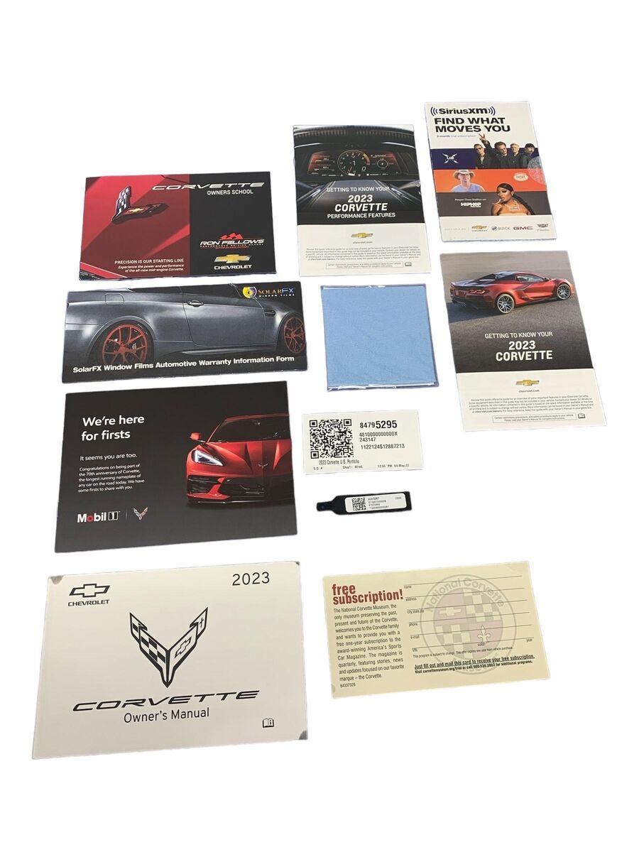 2023 CHEVY CORVETTE C8 OEM OWNERS MANUAL BOOKLET SET W/ CASE 2023 CHEVY CORVETTE C8 OEM OWNERS MANUAL BOOKLET SET W/ CASE