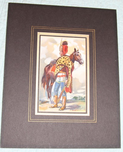 Edouard Detaille pair of original small paintings. 1867 image 3 1/2" x 5 1/2" - Picture 2 of 12