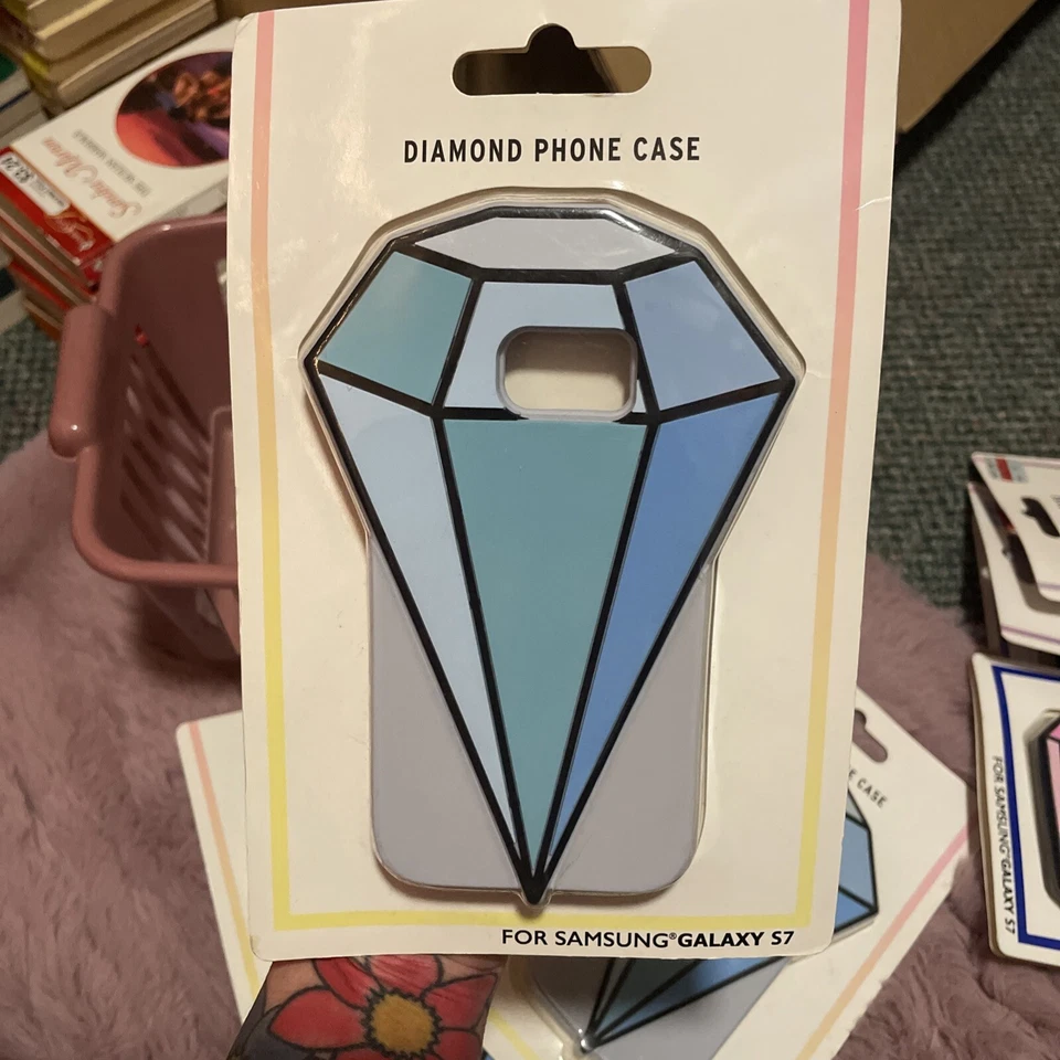 NEW Twelve NYC Diamond Silicone Gel Smart Phone Case For Samsung Galaxy S7 Blue - Image 2 of 4