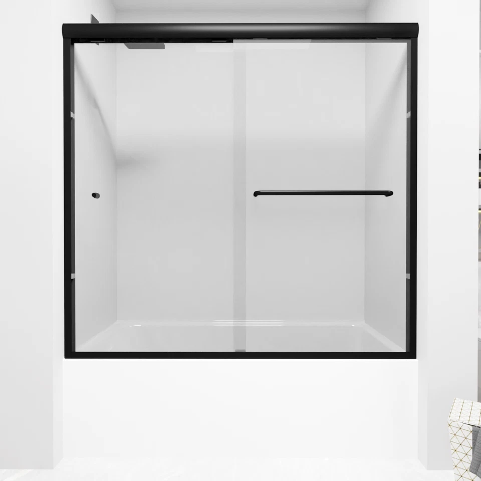 Двери для ванной 55-59 дюймов ширина x высота 56 дюймов, полукаркасные обводные двери для ванн MB - Изображение 3 из 4