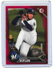 Marcos Diplan RC Red Refractor /5 2016 Bowman Draft Brewers Prospect