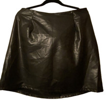 SHEIN CURVE size 2XL Black Pleather Mini Skirt Faux-Leather Punk Club Wear Biker