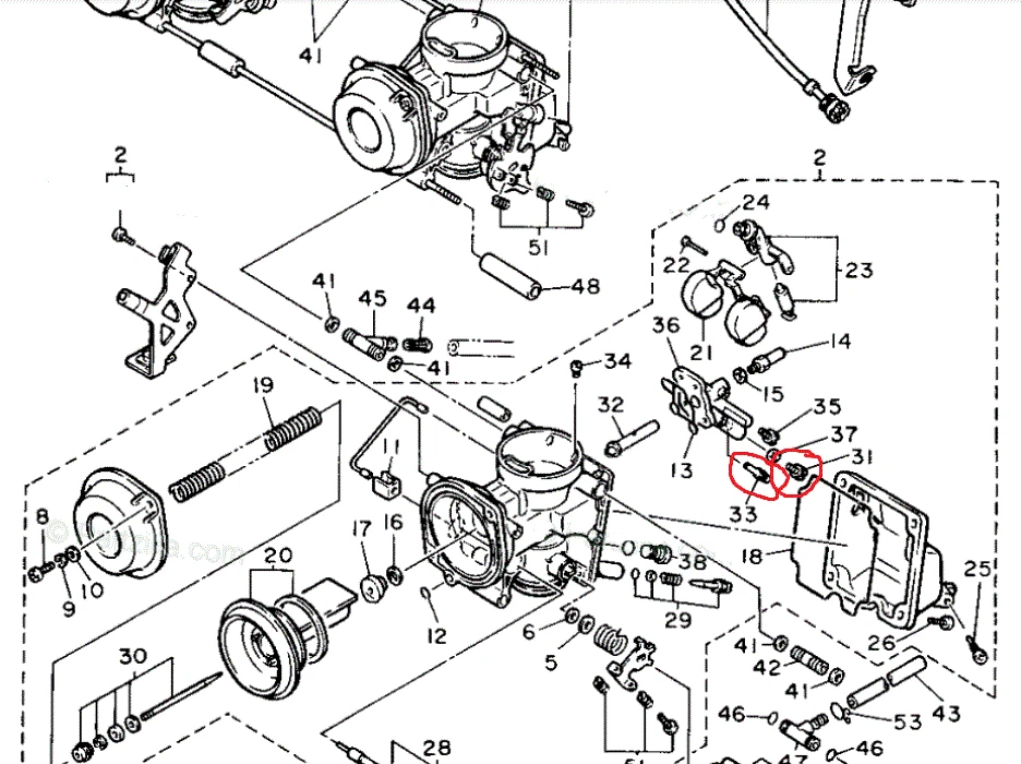 89-99 YAMAHA FZR600R FZR600 FZR 600 GENESIS CARBURADOR ESTOQUE Jet Kit 32.5 107.5 - Imagem 2 de 2