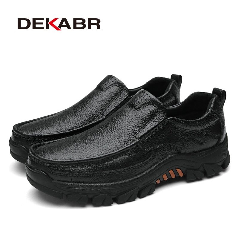 Men's Casual Shoes Fashion Platform Genuine Leather Shoes