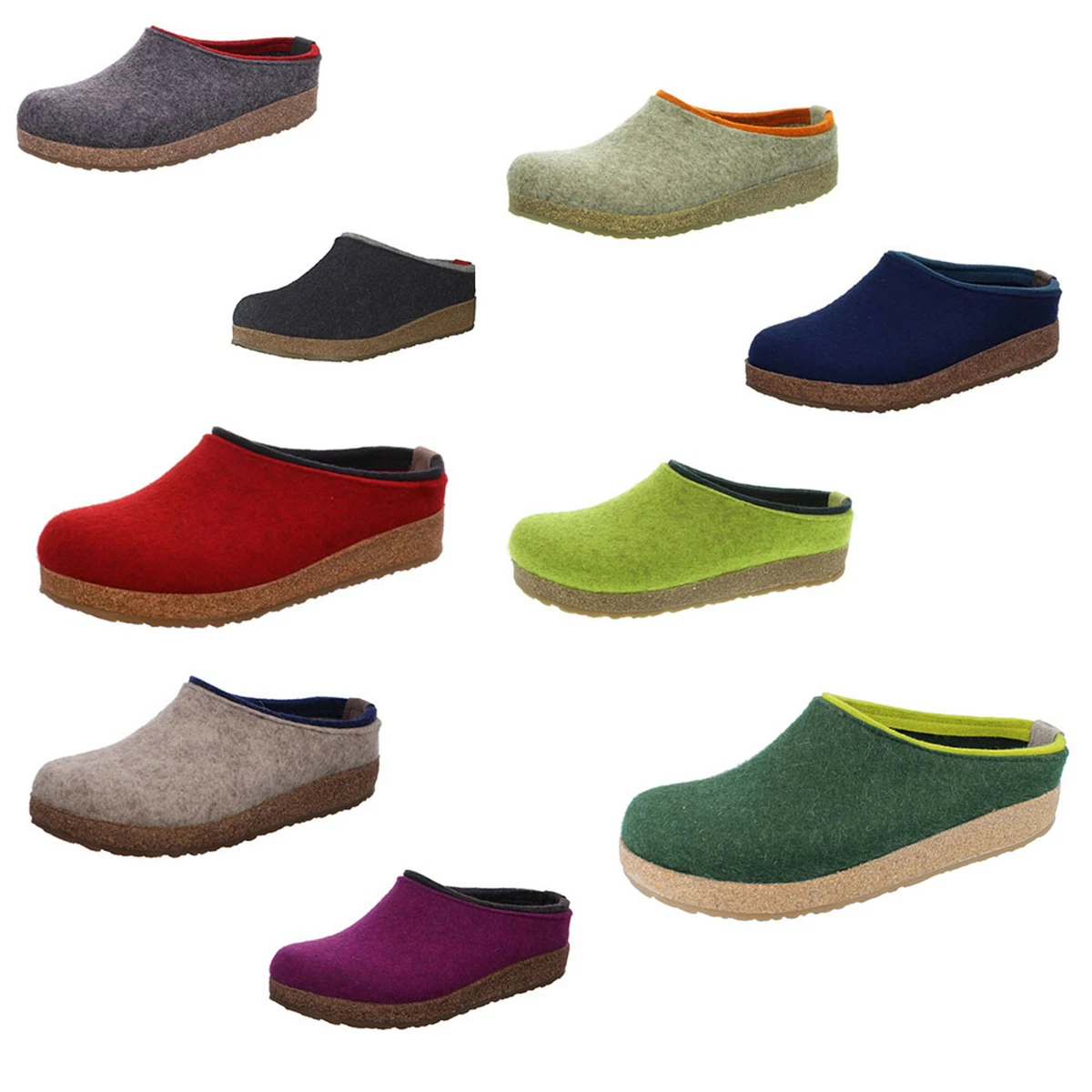 Haflinger Grizzly Kris Clogs Mules Slippers Wool Felt House Shoes