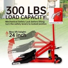 300 lbs Adjustable Lawn Mower Lift Jack Heavy Duty Construct, for Tractors, ATVs