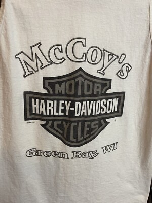 #ad #ad McCoy’s Harley Davidson Green Bay Wisconsin Tank Top Adult Medium White $24.99