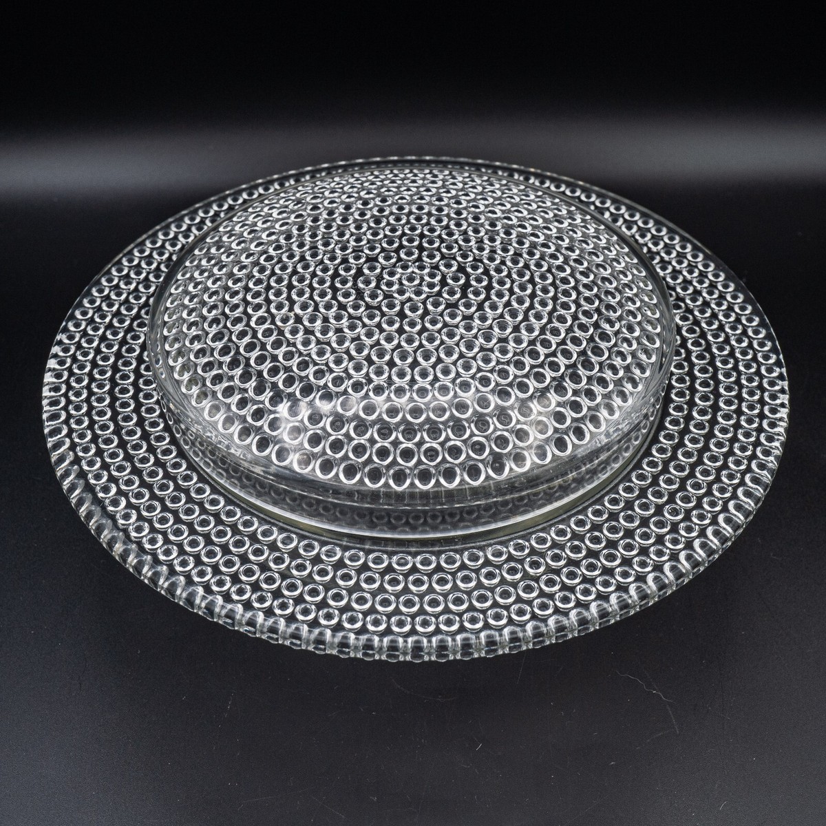 Rene R Lalique France Crystal Nippon Covered Butter Dish & Lid Box