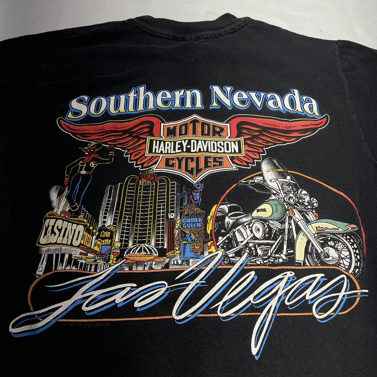 Vintage Harley Davidson Small T-shirt Warner Brothers Las Vintage Harley Davidson Small T-shirt Warner Brothers Las