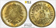 (c.1887) Canada Montreal Gesangverein Teutonia 5 Cents Token PCGS MS63 Lot#G110