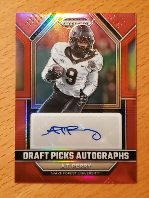 2023 Prizm Draft Autographs Red AT Perry Wake Forest Saints Rookie WR #'d 65/99