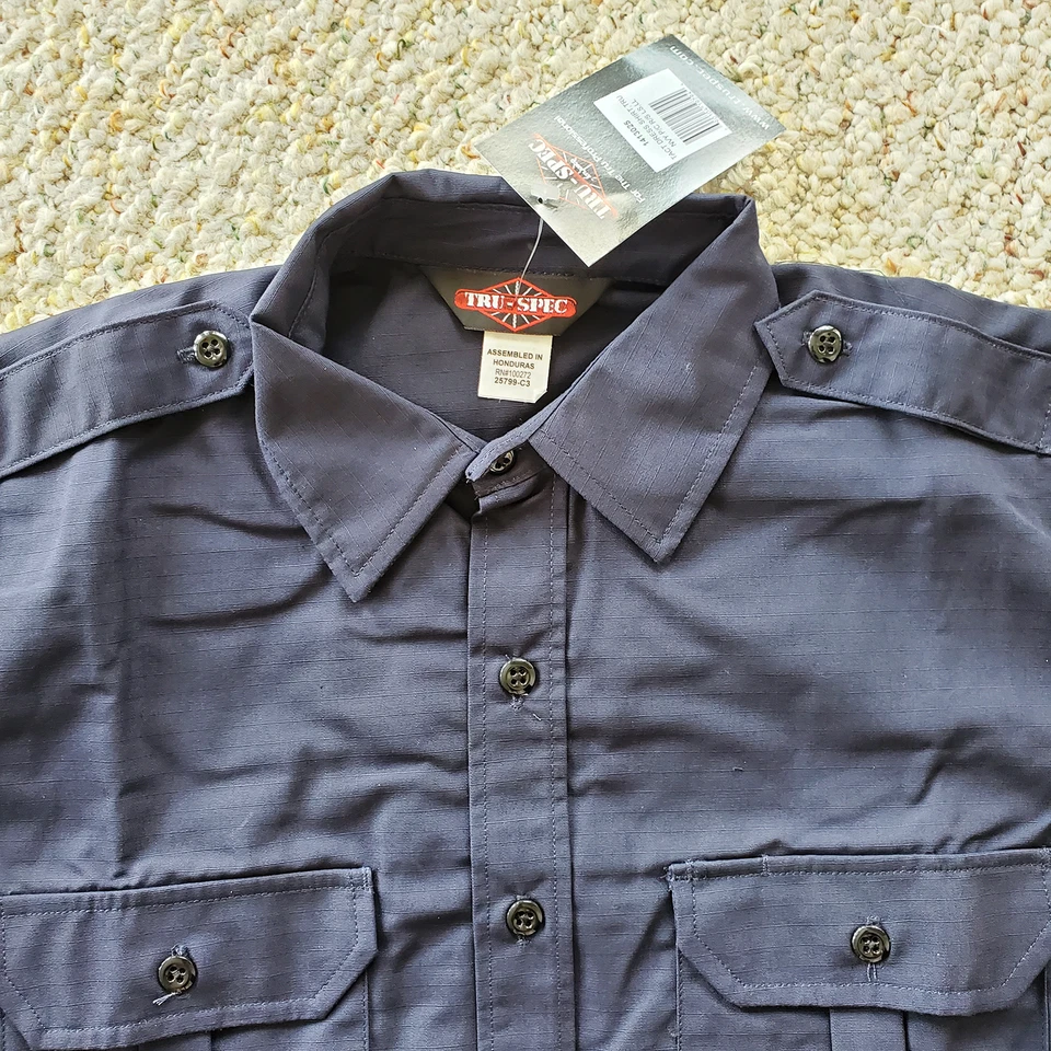 Tru-Spec Long Sleeve Tactical Dress Shirt Navy Blue Mens Size Large Long - Image 2 of 4