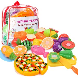Kitchen Toys Fun Cutting Fruits Vegetables Pretend Food Playset