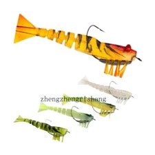 5pcs Fishing Lures Soft Shrimp Lures Baits Simulation Prawn Saltwater Lures