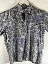 VINTAGE Reyn Spooner Mens Hawaiian Shirt Size Medium Half Button Purple Cotton