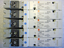 Qty. 5 SMC VQZ3151R-3YOW1-X80 Base-Mount Solenoid Pneumatic / Air Valves 110VAC