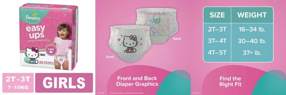 Pampers Easy Ups Diapers , Pull On Disposable Training Diaper