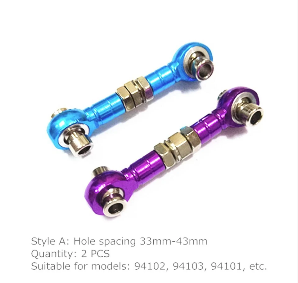 2 x Alloy RC 1/10 Steering Turnbuckle Arms for Tamiya TT02 TT-02D Hop up Upgrade - Image 4 of 4