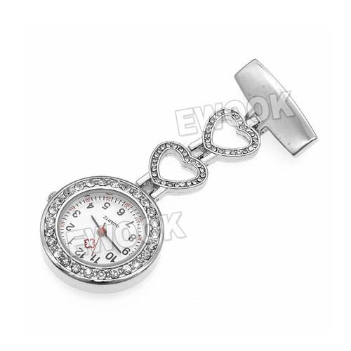 Ladies Heart Nurse Watch Metal Nursing Nurses Pendant Pocket Fob Brooch Quart A - Picture 12 of 15