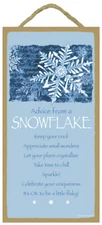Advice From a Snowflake Keep your cool Take time to chill... 10"x5" NEW Sign D99