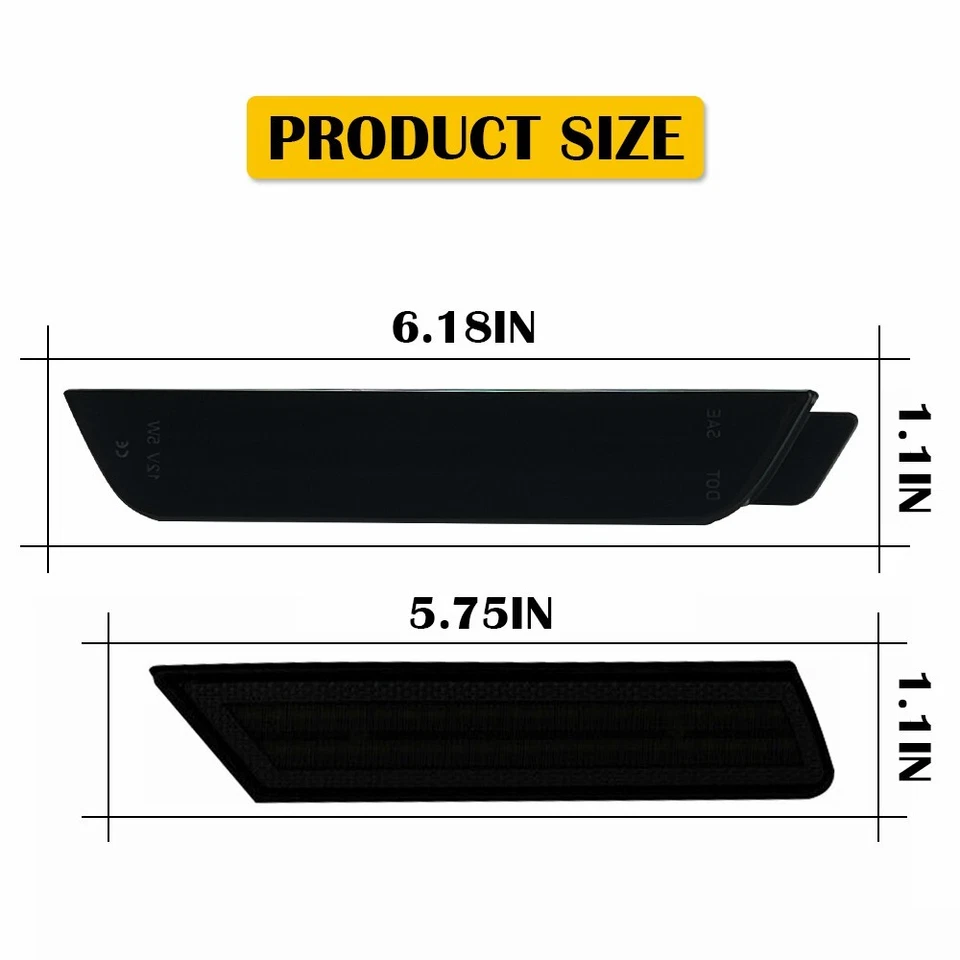 Para Chevy Camaro 2010-2015 y Delantero Trasero LED Luz de Marcador Lateral Parachoques Lámpara Ahumada Foto 2 de 4