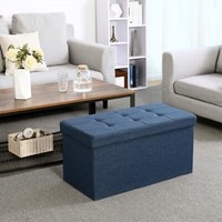 Sitzbank Sitztruhe Sitzhocker Mit Stauraum Dunkelblau LSF47IN