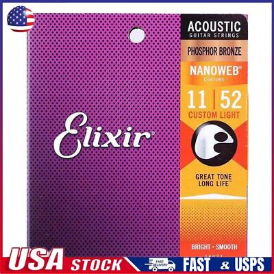 2 Boxes Elixir Strings Phosphor Acoustic Electric Guitar Strings 16027（11-52） 