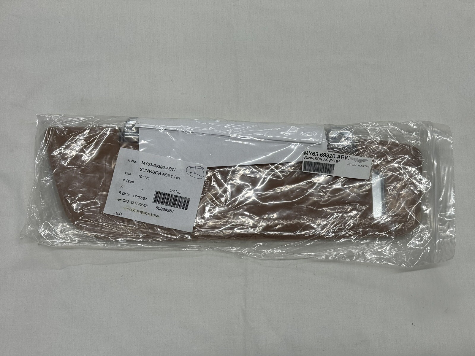 Aston Martin DB11 Passenger Vanity Mirror Brown/Tan Leather OEM # MY63-69320-ABW