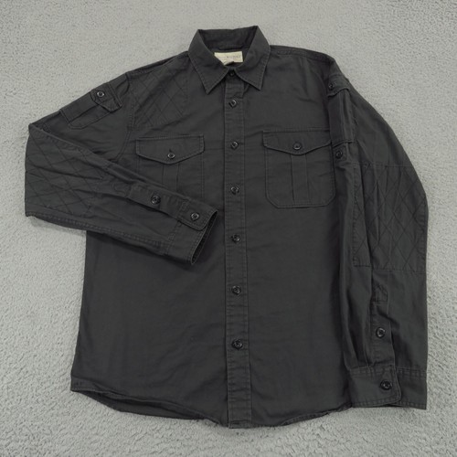 Polo Ralph Lauren Shirt Mens XL Black Shooting Patch Utility Pocket Hunting Fade