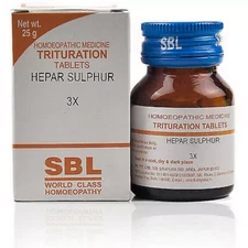 SBL Hepar Sulphur 3X (25g) Homeopathic Tablet  Free Shipping